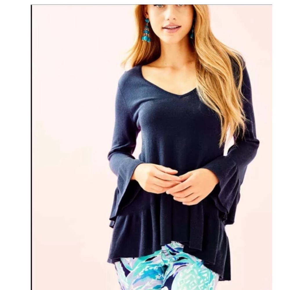 Lilly Pulitzer Navy Adela Sweater New Size L